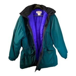 Vintage WearGuard Mens XL Winter Jacket Coat Purple-Green Nylon 3M Thinsulate